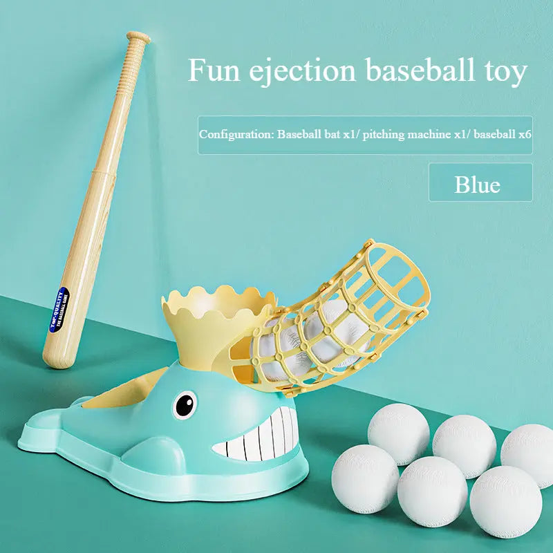 Kids Baseball Training Set – Auto Ball Launcher with Foot Pedal for Indoor/Outdoor Practice wittoygame