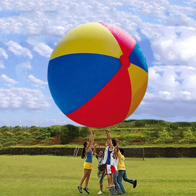 Giant Beach Ball PVC– Colorful Inflatable Play Ball for Outdoor Water & Sand Games wittoygame
