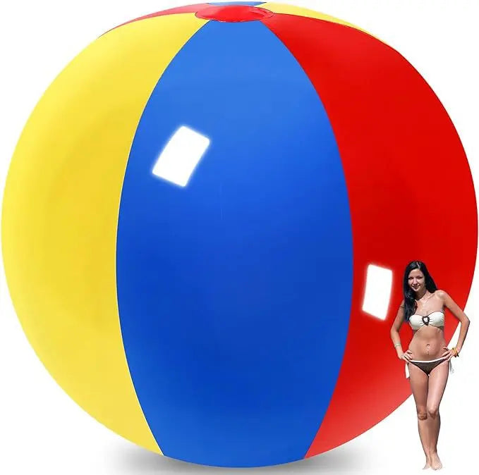 Giant Beach Ball PVC– Colorful Inflatable Play Ball for Outdoor Water & Sand Games wittoygame